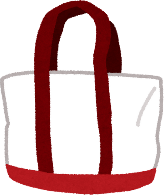 Illustration of a Square-Shaped Tote Bag with Red Handles